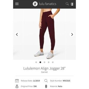 Lululemon size 18 Align Jogger 28"
Garnet red purple pants